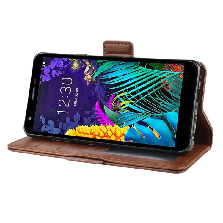 For LG K30 2019 Double Buckle Crazy Horse Business Mobile Phone Holster with Card Wallet Bracket Function