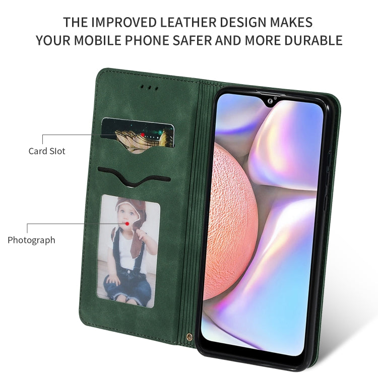 For Galaxy A10S Retro Skin Feel Business Magnetic Horizontal Flip Leather Case