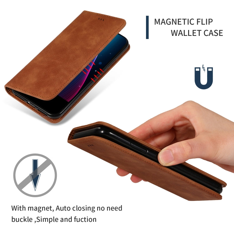 For Galaxy A10S Retro Skin Feel Business Magnetic Horizontal Flip Leather Case