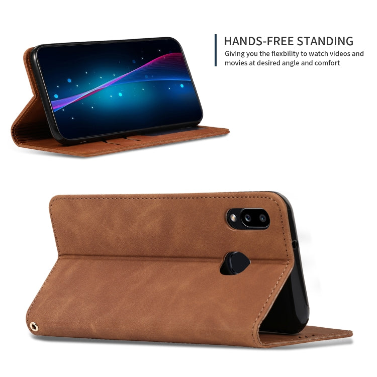 For Galaxy A10S Retro Skin Feel Business Magnetic Horizontal Flip Leather Case