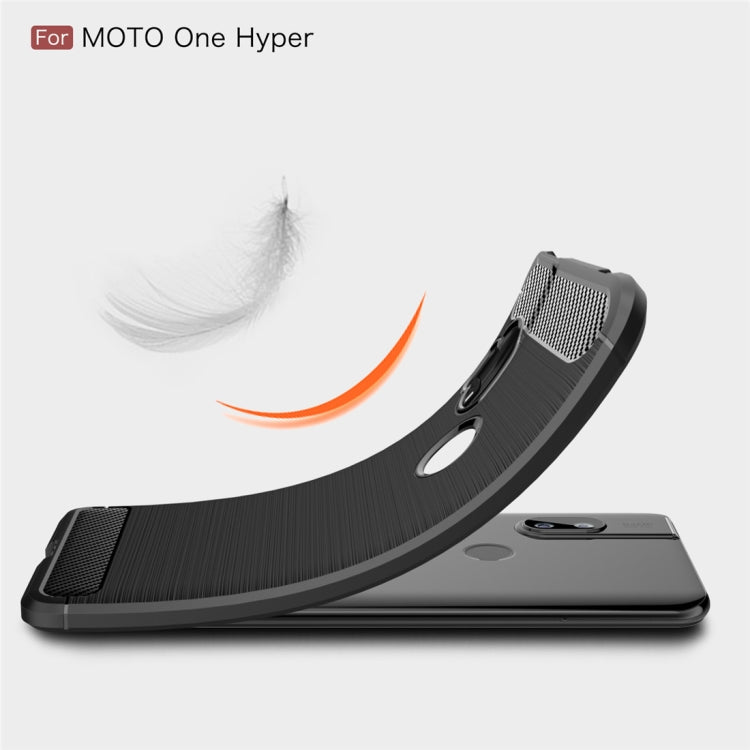 For MOTO One Hyper Brushed Texture Carbon Fiber TPU Case(Black)