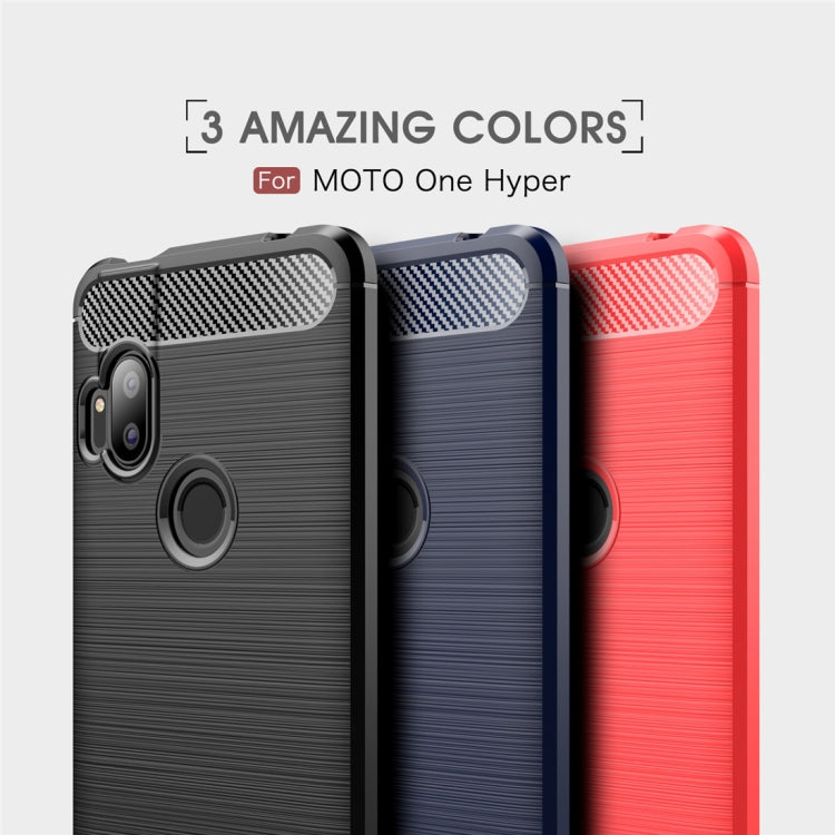 For MOTO One Hyper Brushed Texture Carbon Fiber TPU Case(Black)