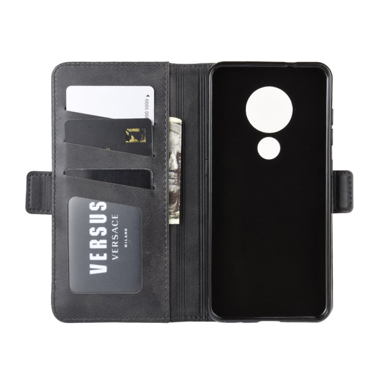 For Nokia 6.2 Double Buckle Crazy Horse Business Mobile Phone Holster with Card Wallet Bracket Function