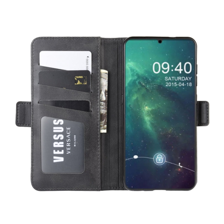 For Nokia 6.2 Double Buckle Crazy Horse Business Mobile Phone Holster with Card Wallet Bracket Function
