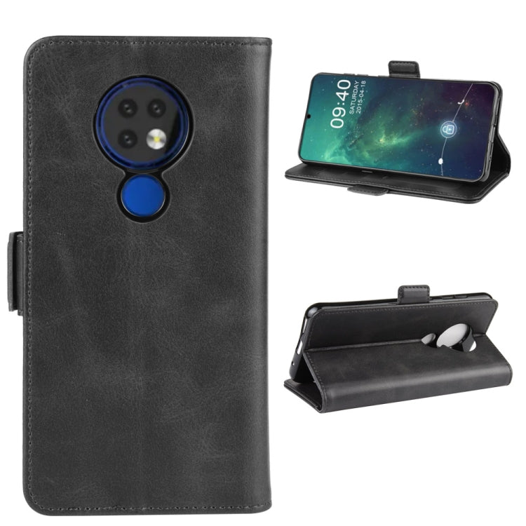 For Nokia 6.2 Double Buckle Crazy Horse Business Mobile Phone Holster with Card Wallet Bracket Function