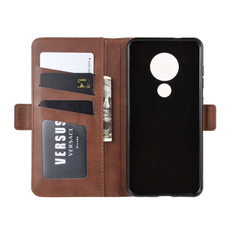 For Nokia 6.2 Double Buckle Crazy Horse Business Mobile Phone Holster with Card Wallet Bracket Function