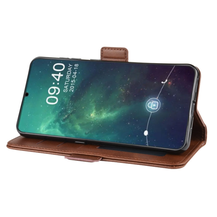 For Nokia 6.2 Double Buckle Crazy Horse Business Mobile Phone Holster with Card Wallet Bracket Function