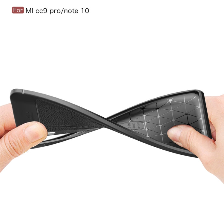 For Xiaomi Mi CC9 Pro / Note 10 Litchi Texture TPU Shockproof Case(Black)