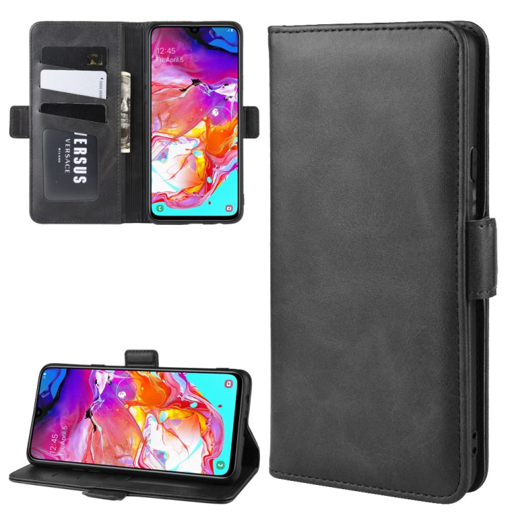 For Galaxy A20s Dual-side Magnetic Buckle Horizontal Flip Leather Case with Holder & Card Slots & Wallet & Photo Frame