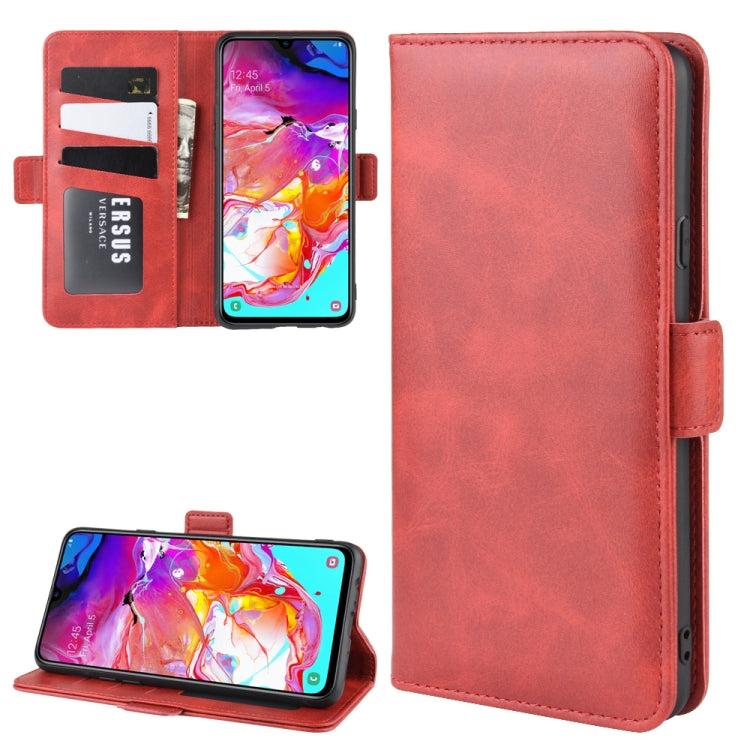 For Galaxy A20s Dual-side Magnetic Buckle Horizontal Flip Leather Case with Holder & Card Slots & Wallet & Photo Frame