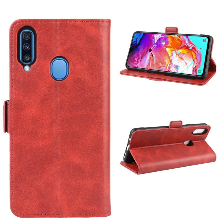 For Galaxy A20s Dual-side Magnetic Buckle Horizontal Flip Leather Case with Holder & Card Slots & Wallet & Photo Frame