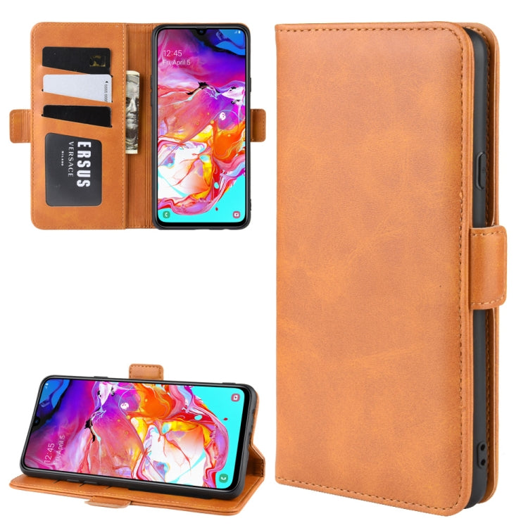 For Galaxy A20s Dual-side Magnetic Buckle Horizontal Flip Leather Case with Holder & Card Slots & Wallet & Photo Frame