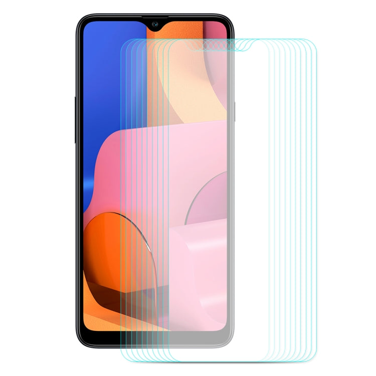 For Samsung Galaxy A20s 10 PCS ENKAY Hat-prince 0.26mm 9H 2.5D Curved Edge Tempered Glass Film