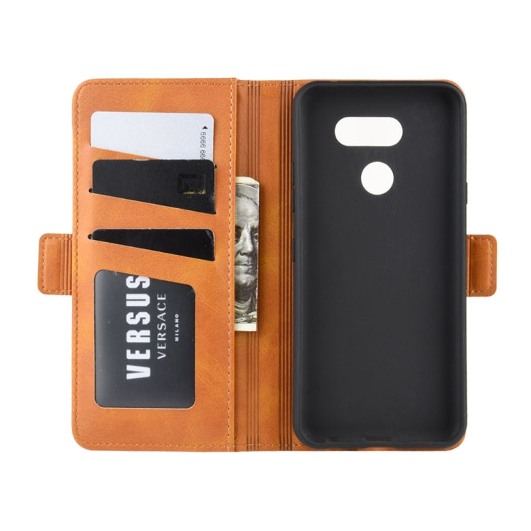 For LG K40S Double Buckle Crazy Horse Business Mobile Phone Holster with Card Wallet Bracket Function