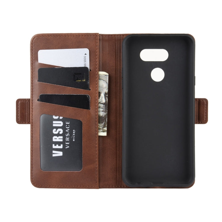 For LG K40S Double Buckle Crazy Horse Business Mobile Phone Holster with Card Wallet Bracket Function