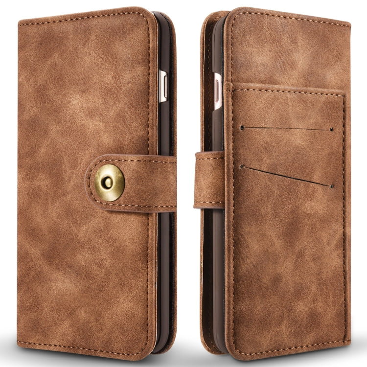 For iPhone SE 2022 / SE 2020 / 8 / 7 Retro Magnetic Detachable Horizontal Flip PU Leather Case with Card Slots & Wallet & Photo Frame
