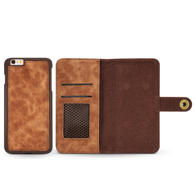 For iPhone SE 2022 / SE 2020 / 8 / 7 Retro Magnetic Detachable Horizontal Flip PU Leather Case with Card Slots & Wallet & Photo Frame