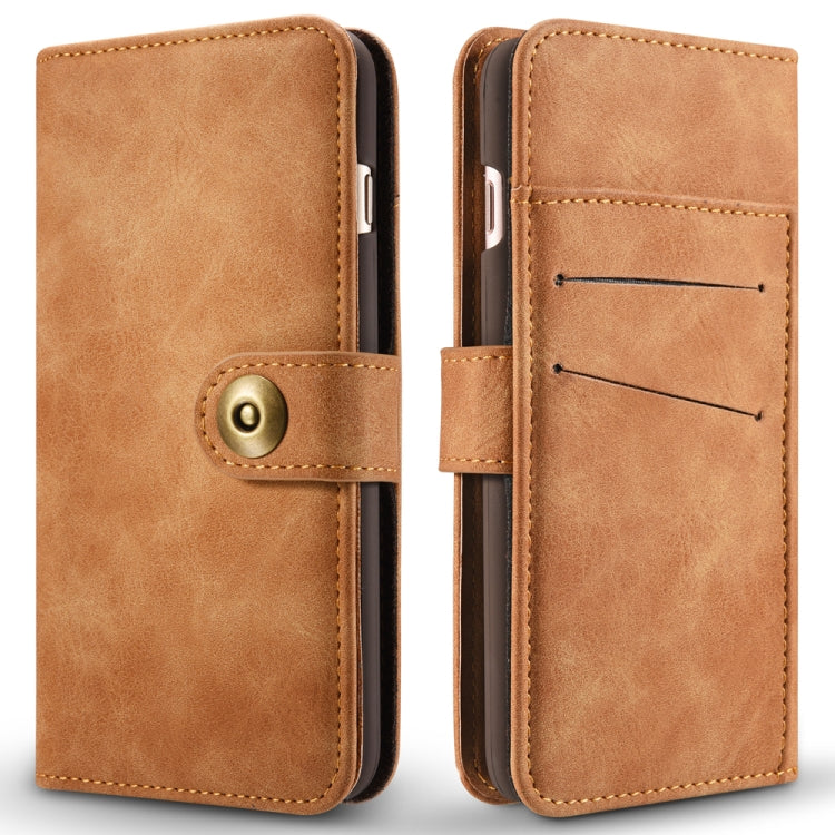 For iPhone SE 2022 / SE 2020 / 8 / 7 Retro Magnetic Detachable Horizontal Flip PU Leather Case with Card Slots & Wallet & Photo Frame