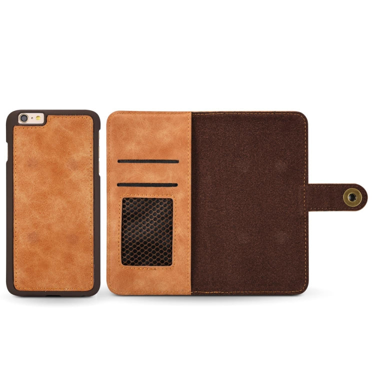 For iPhone SE 2022 / SE 2020 / 8 / 7 Retro Magnetic Detachable Horizontal Flip PU Leather Case with Card Slots & Wallet & Photo Frame