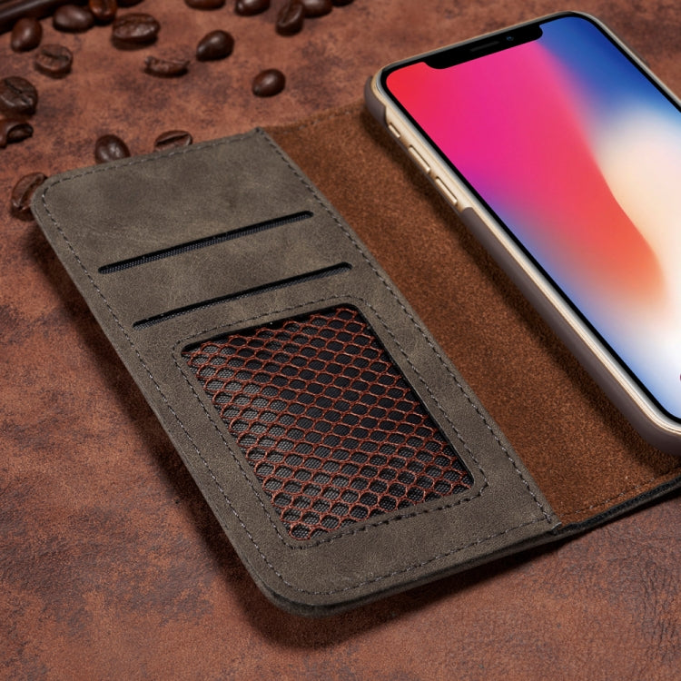 For iPhone X Retro Magnetic Detachable Horizontal Flip Leather Case with Card Slots & Wallet & Photo Frame