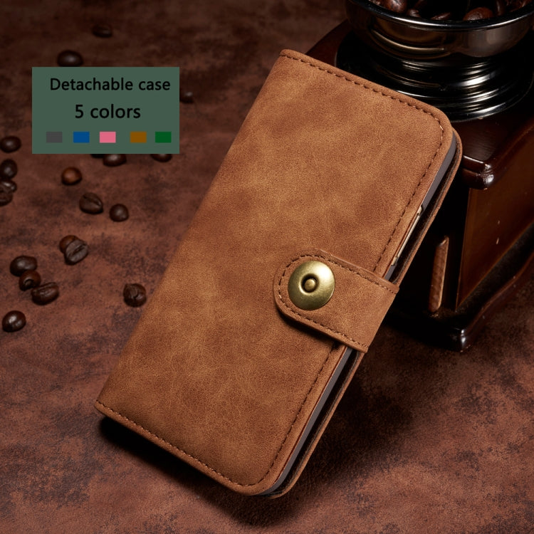 For iPhone X Retro Magnetic Detachable Horizontal Flip Leather Case with Card Slots & Wallet & Photo Frame