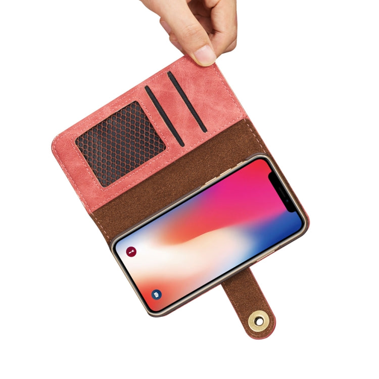 For iPhone X Retro Magnetic Detachable Horizontal Flip Leather Case with Card Slots & Wallet & Photo Frame