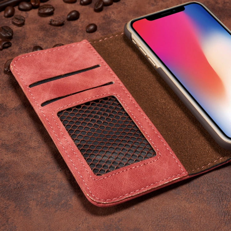 For iPhone X Retro Magnetic Detachable Horizontal Flip Leather Case with Card Slots & Wallet & Photo Frame