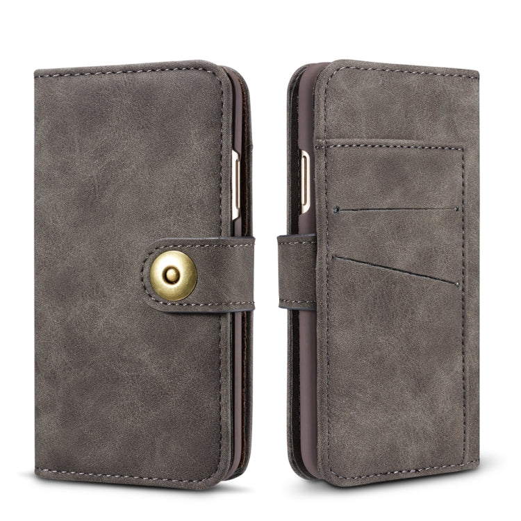 For iPhone XS Max Retro Magnetic Detachable Horizontal Flip Leather Case with Card Slots & Wallet & Photo Frame