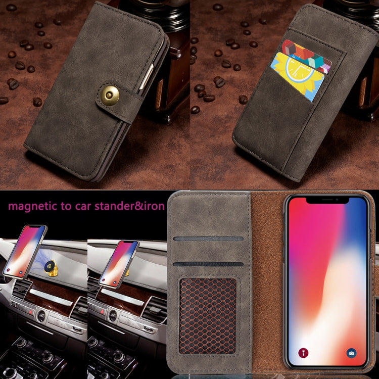For iPhone XS Max Retro Magnetic Detachable Horizontal Flip Leather Case with Card Slots & Wallet & Photo Frame