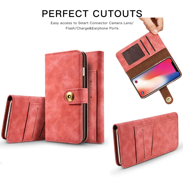 For iPhone XS Max Retro Magnetic Detachable Horizontal Flip Leather Case with Card Slots & Wallet & Photo Frame
