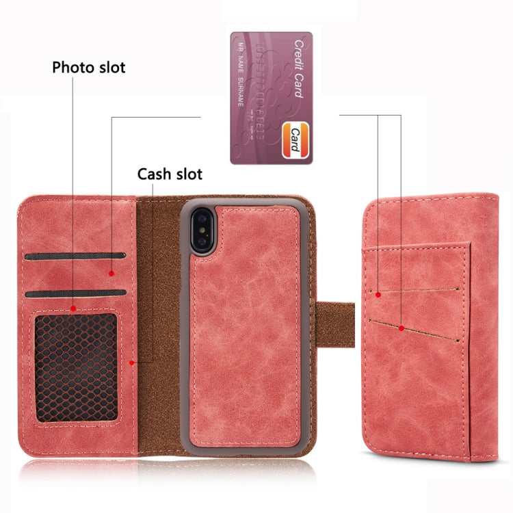 For iPhone XS Max Retro Magnetic Detachable Horizontal Flip Leather Case with Card Slots & Wallet & Photo Frame