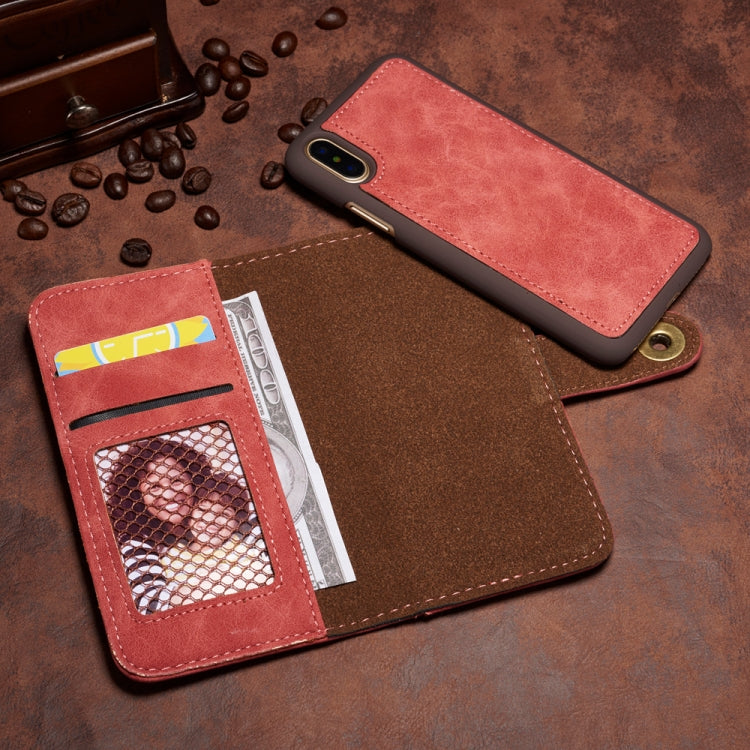 For iPhone XS Max Retro Magnetic Detachable Horizontal Flip Leather Case with Card Slots & Wallet & Photo Frame