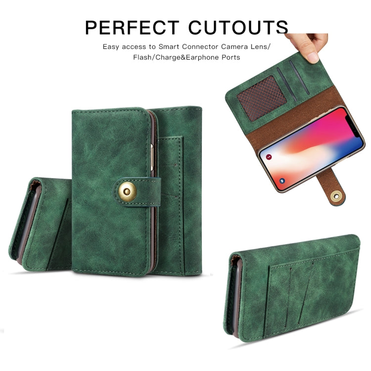 For iPhone XS Max Retro Magnetic Detachable Horizontal Flip Leather Case with Card Slots & Wallet & Photo Frame