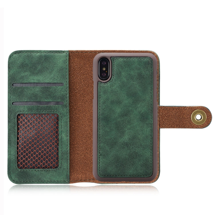 For iPhone XS Max Retro Magnetic Detachable Horizontal Flip Leather Case with Card Slots & Wallet & Photo Frame