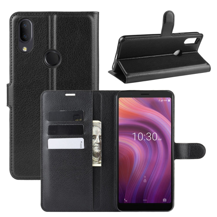 For Alcatel 3V 2019 Litchi Texture Horizontal Flip Leather Case with Wallet & Holder & Card Slots