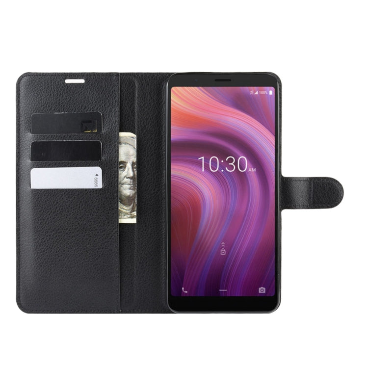 For Alcatel 3V 2019 Litchi Texture Horizontal Flip Leather Case with Wallet & Holder & Card Slots