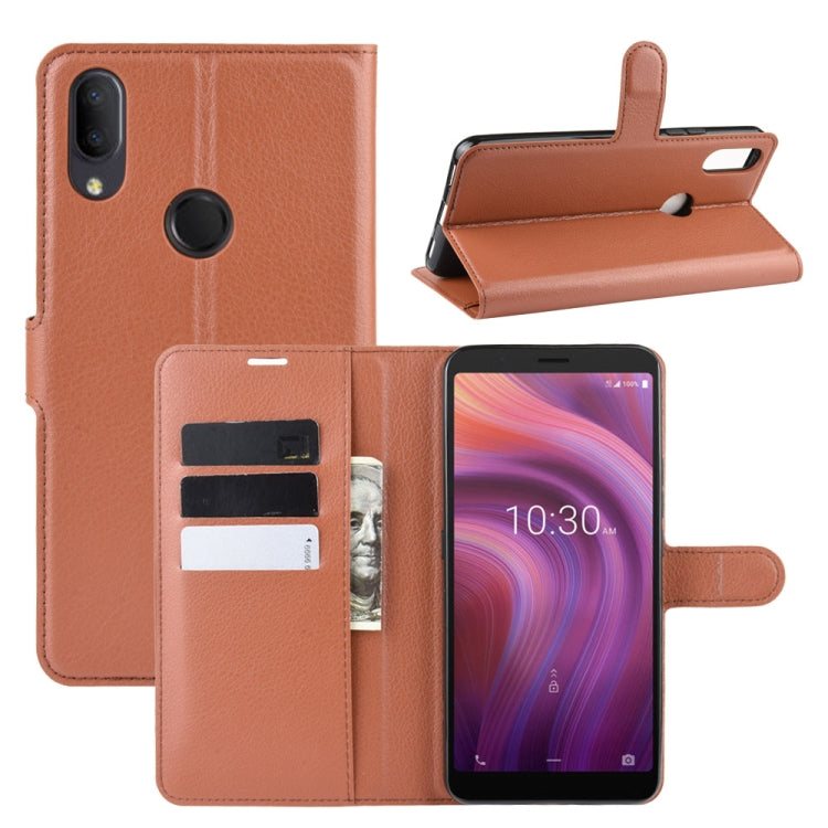 For Alcatel 3V 2019 Litchi Texture Horizontal Flip Leather Case with Wallet & Holder & Card Slots