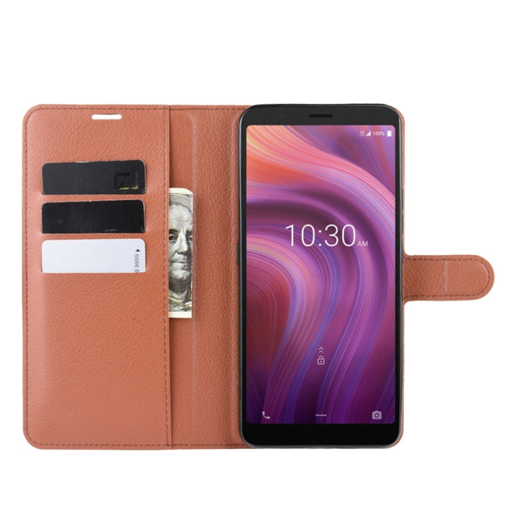 For Alcatel 3V 2019 Litchi Texture Horizontal Flip Leather Case with Wallet & Holder & Card Slots