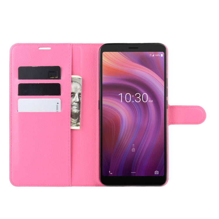 For Alcatel 3V 2019 Litchi Texture Horizontal Flip Leather Case with Wallet & Holder & Card Slots