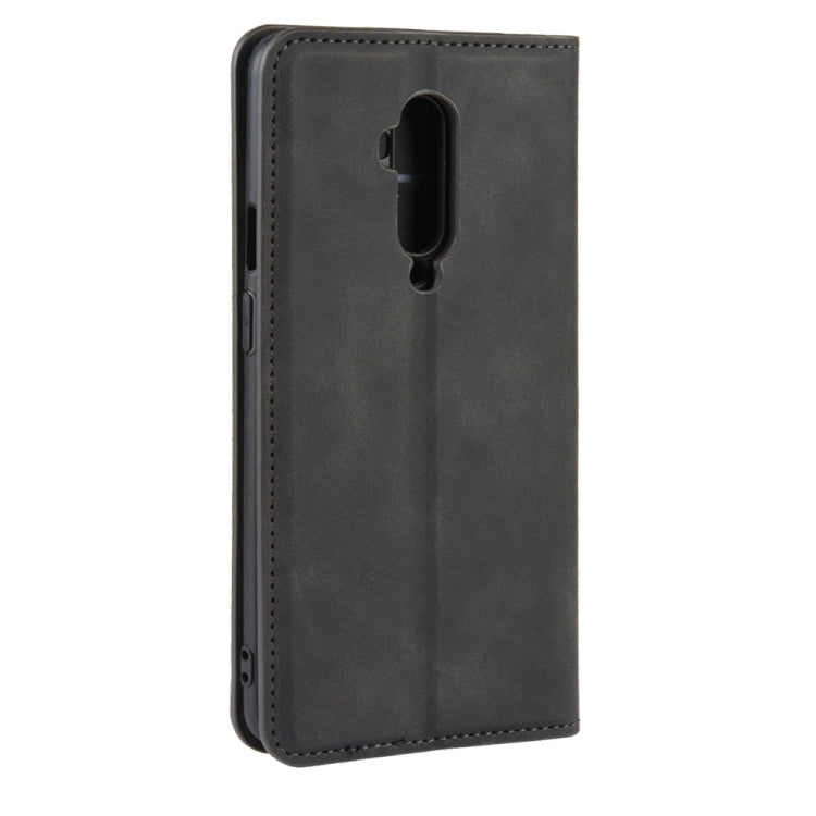 For OnePlus 7T Pro Retro-skin Business Magnetic Suction Leather Case with Purse-Bracket-Chuck