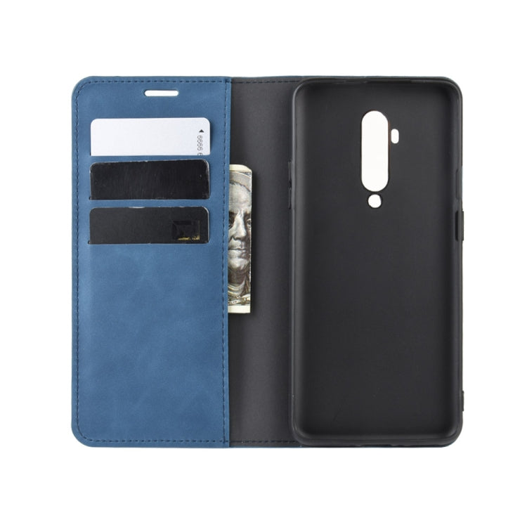 For OnePlus 7T Pro Retro-skin Business Magnetic Suction Leather Case with Purse-Bracket-Chuck