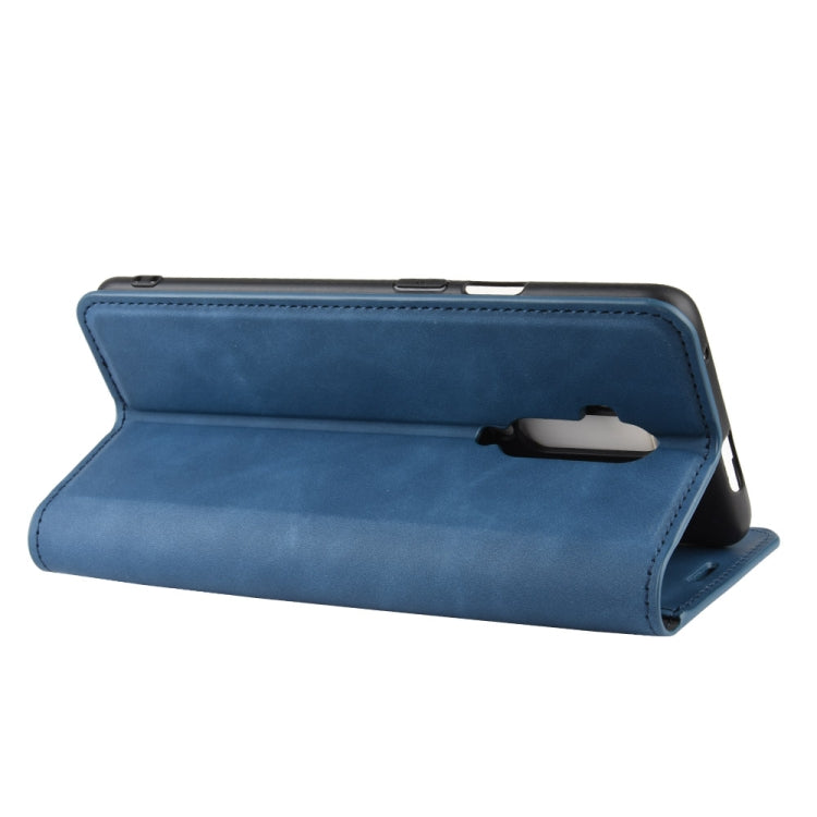 For OnePlus 7T Pro Retro-skin Business Magnetic Suction Leather Case with Purse-Bracket-Chuck