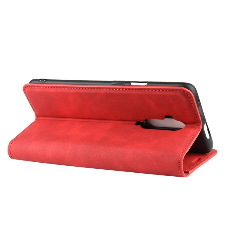 For OnePlus 7T Pro Retro-skin Business Magnetic Suction Leather Case with Purse-Bracket-Chuck