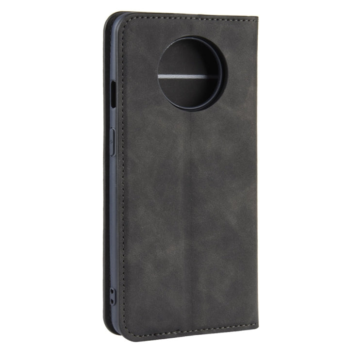 For OnePlus 7T Retro-skin Business Magnetic Suction Leather Case with Purse-Bracket-Chuck