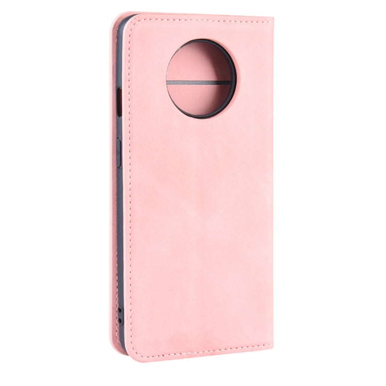 For OnePlus 7T Retro-skin Business Magnetic Suction Leather Case with Purse-Bracket-Chuck