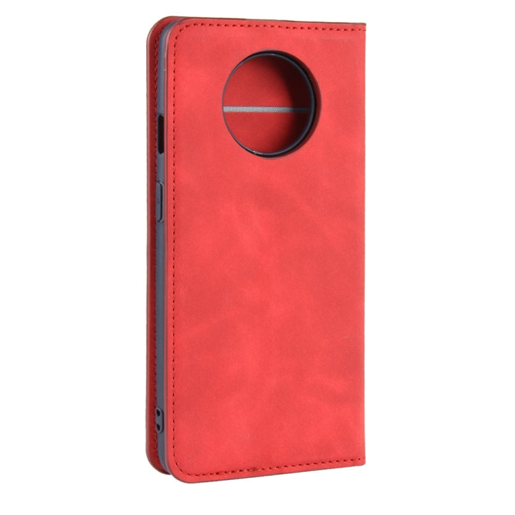 For OnePlus 7T Retro-skin Business Magnetic Suction Leather Case with Purse-Bracket-Chuck