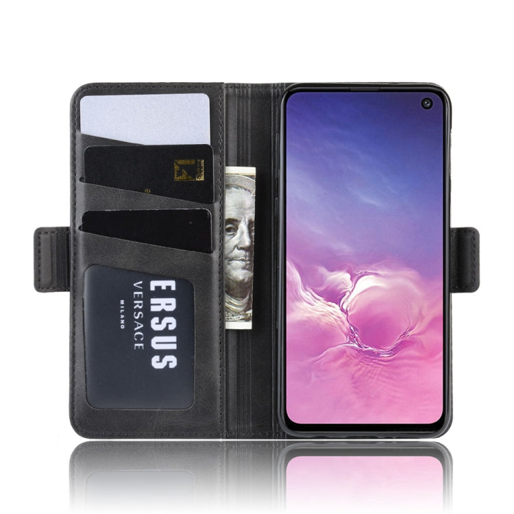 For Galaxy S10e Double Buckle Crazy Horse Business Mobile Phone Holster with Card Wallet Bracket Function