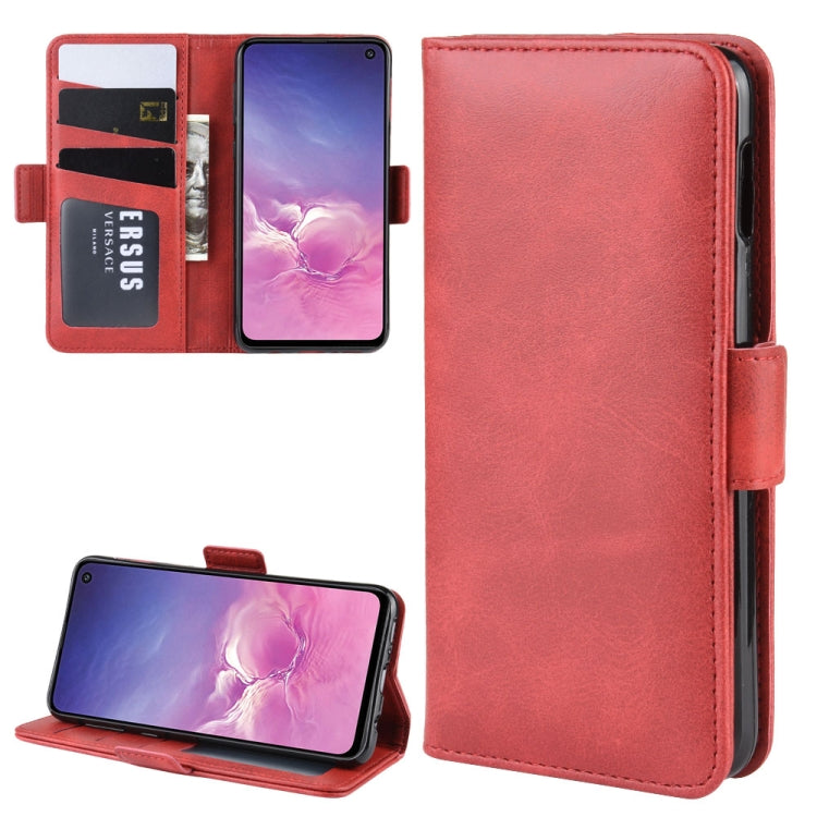 For Galaxy S10e Double Buckle Crazy Horse Business Mobile Phone Holster with Card Wallet Bracket Function