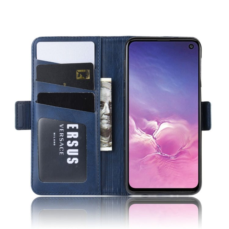 For Galaxy S10e Double Buckle Crazy Horse Business Mobile Phone Holster with Card Wallet Bracket Function