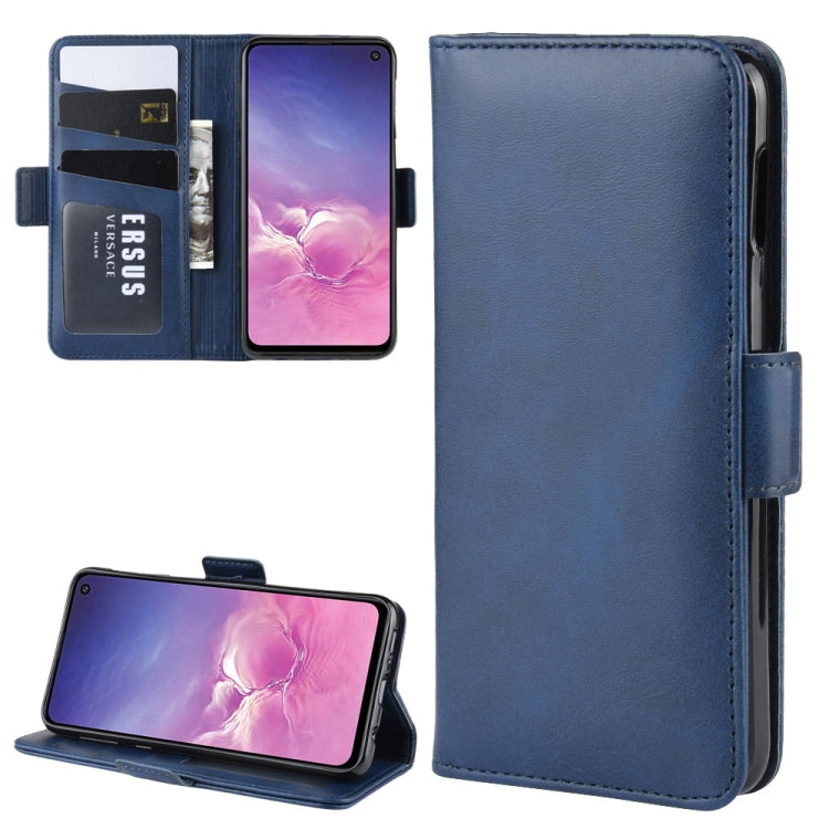 For Galaxy S10e Double Buckle Crazy Horse Business Mobile Phone Holster with Card Wallet Bracket Function